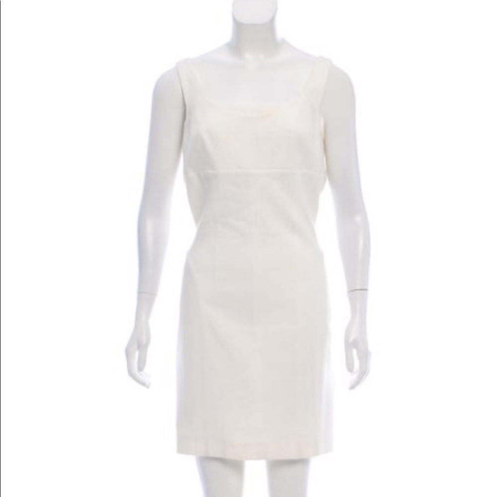 Narciso Rodriguez sleeveless off white shift dress